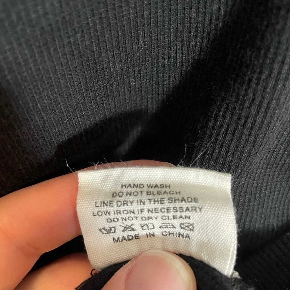 Princess Polly Organic Cotton Ribbed Classic Black Mini Dress Women’s Size 6 - Picture 5 of 7